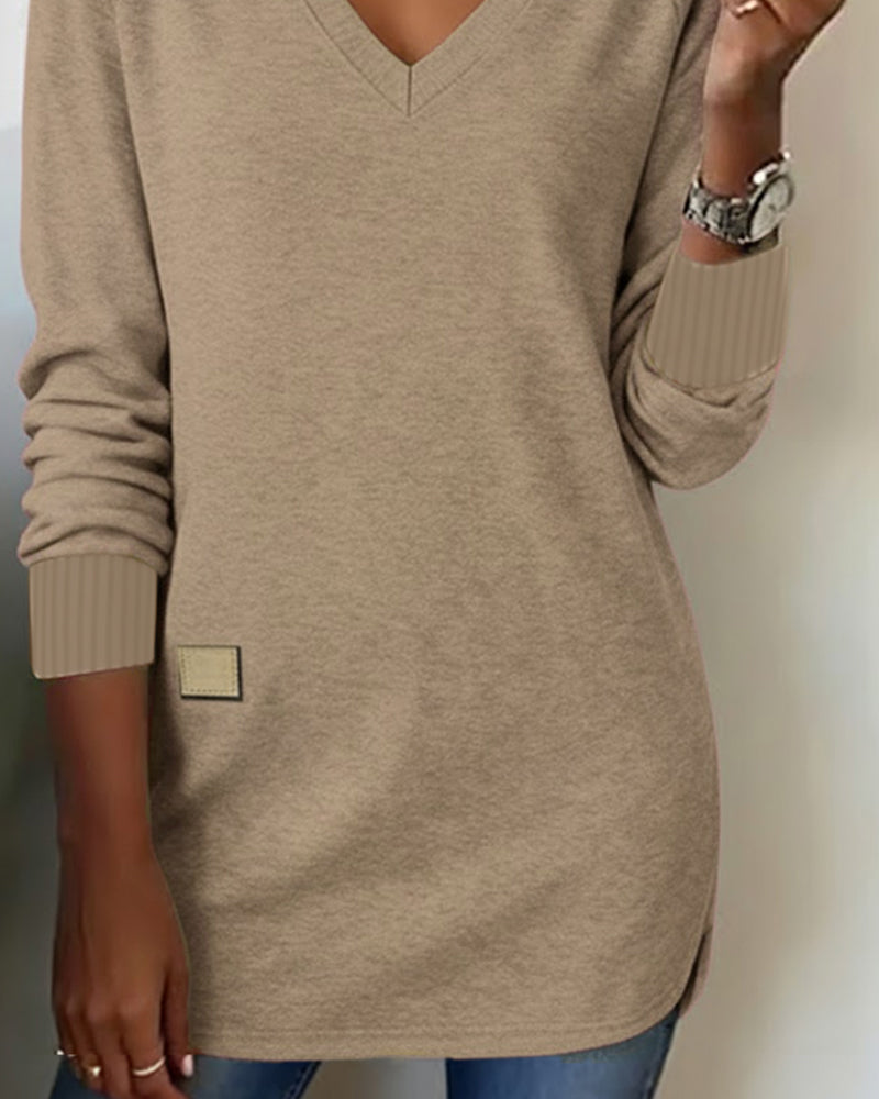 Hoodie with V-Neck and Trendy Style