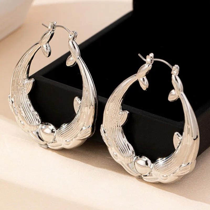 Geometric Dolphin Hoop Earrings – Alba