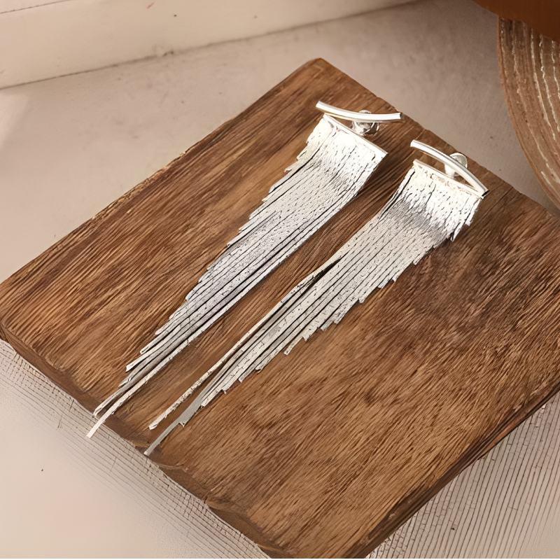 Stylish Silver Tassel Earrings - Bernice for an Elegant Look
