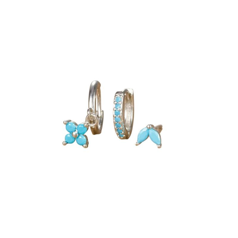 Elegant Flower Earring Set in Stainless Steel - Monri