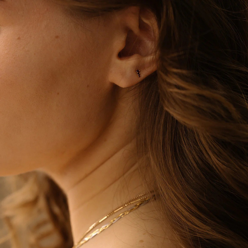 Elegant Three Mini Zirconia Earrings - Sandy