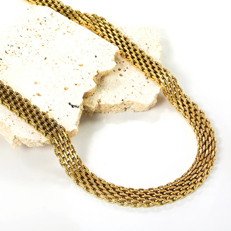 Luxury Chunky Mesh Chain Necklace - Kelsey