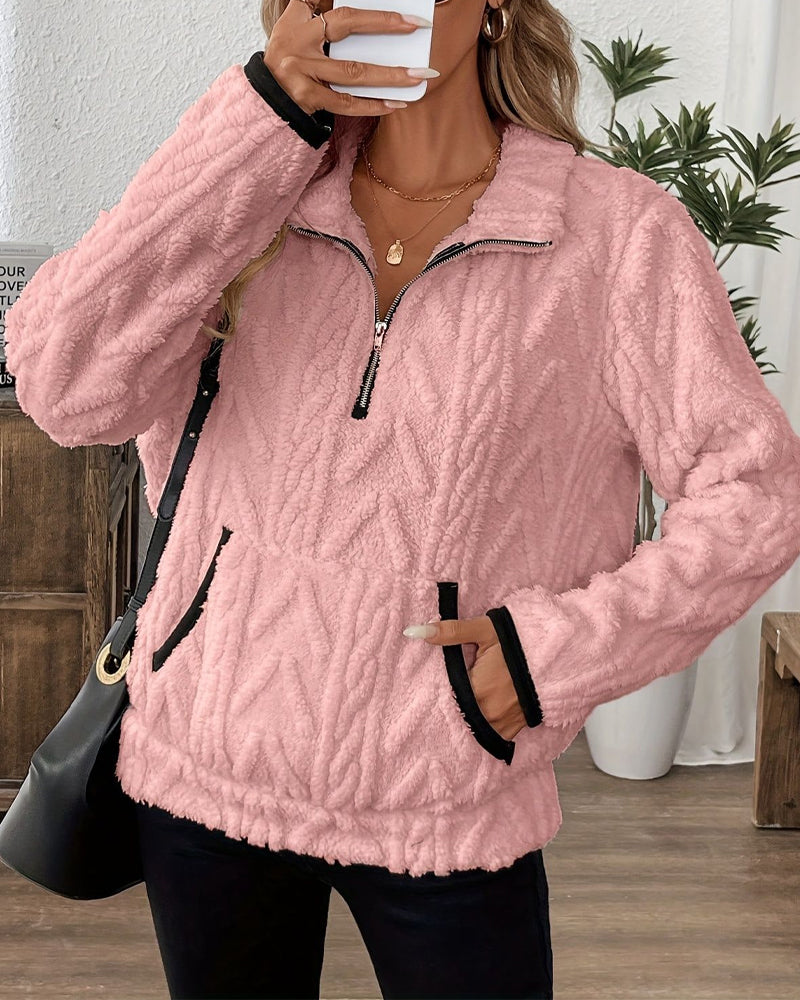 Reversible Sweatshirt with Pocket Button Loose