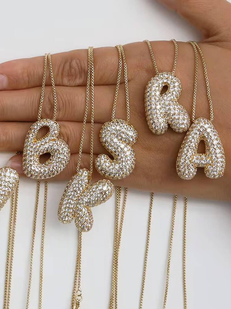 Elegant necklace with letter Pavé for a unique style