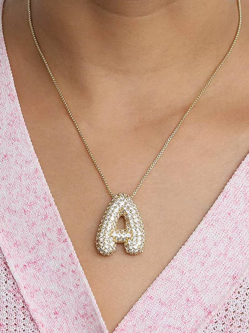 Elegant necklace with letter Pavé for a unique style