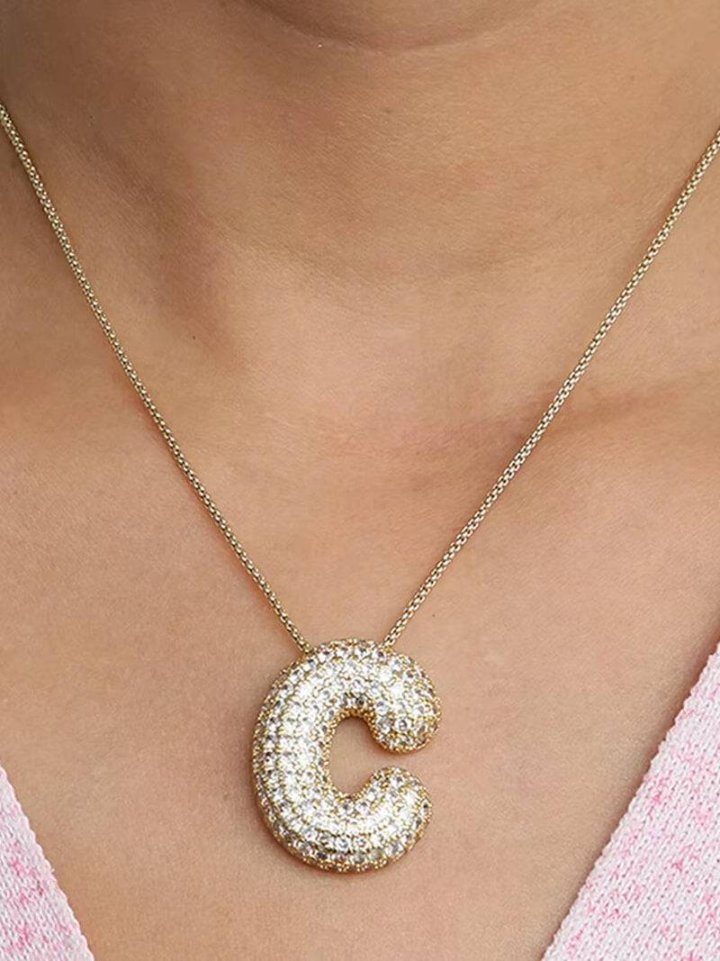 Elegant necklace with letter Pavé for a unique style