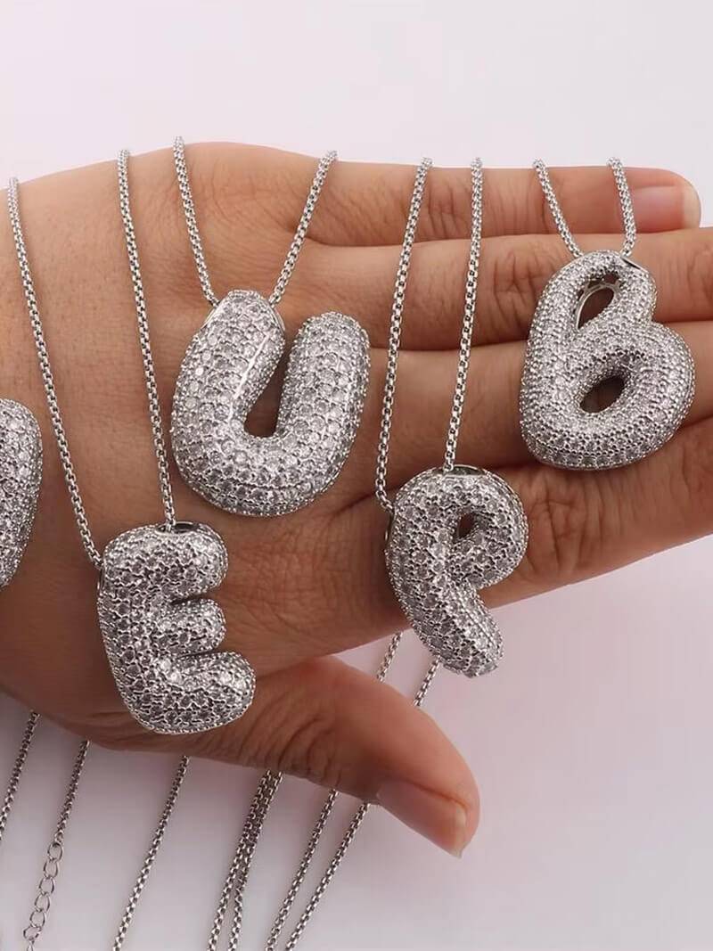 Elegant necklace with letter Pavé for a unique style