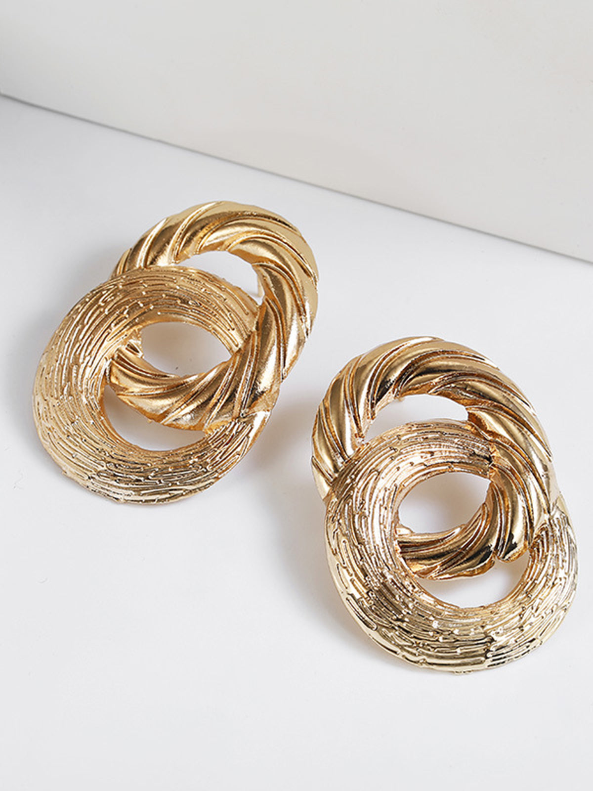 Elegant vintage round cross hoop earrings