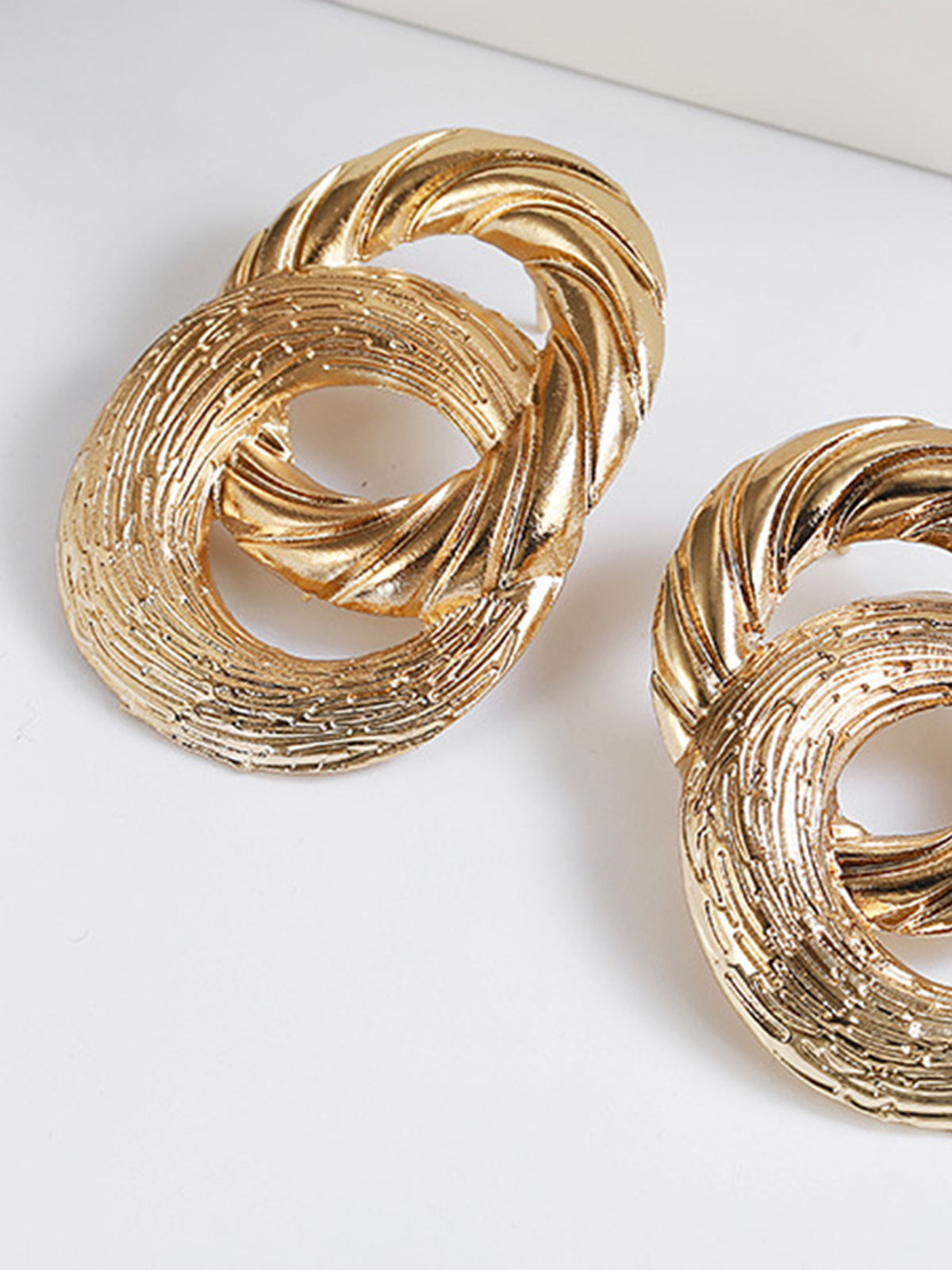 Elegant vintage round cross hoop earrings