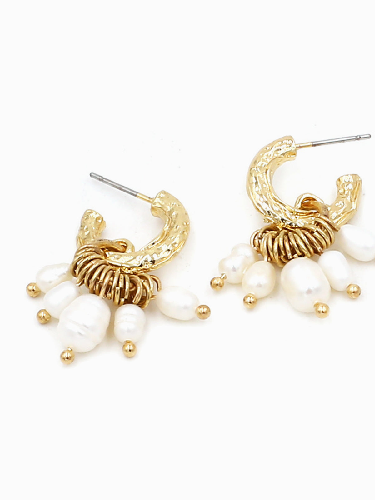 Simple Elegant Metal Pearl Tassel Earrings