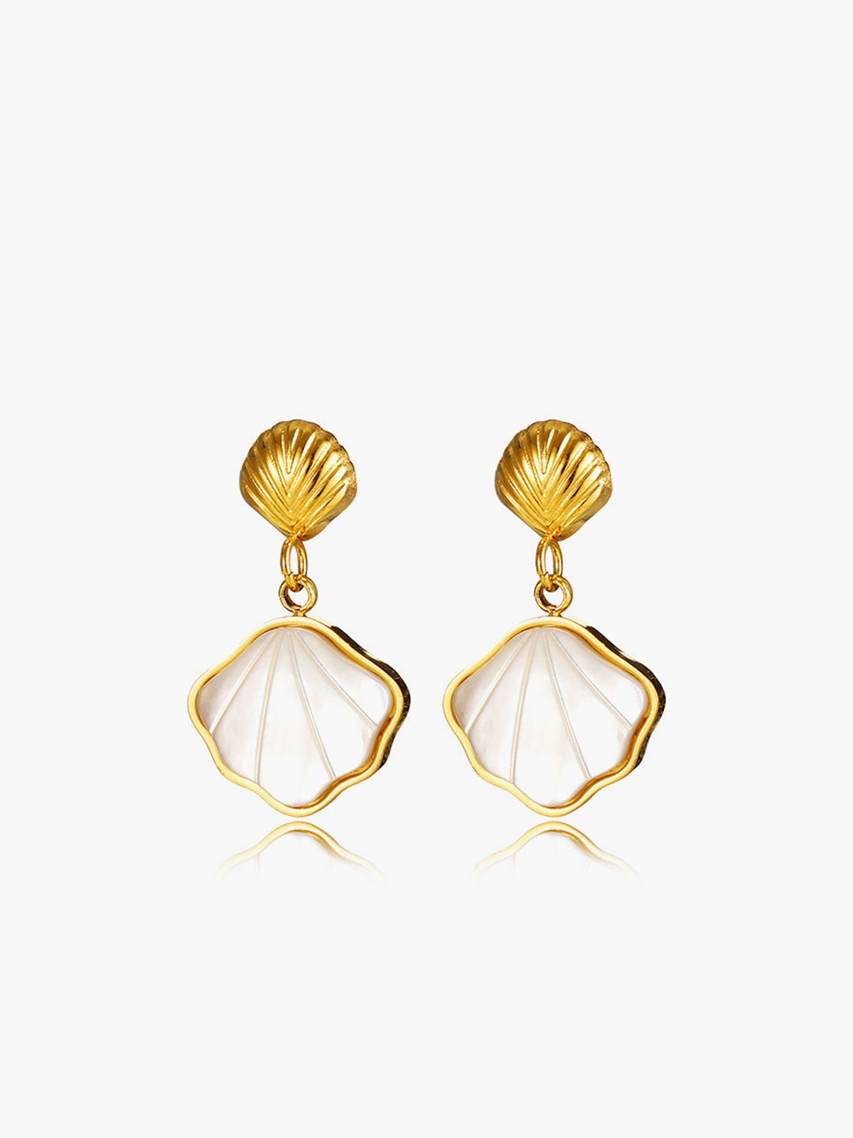 Elegant Gold Pearl and Shell Earrings for a Timeless Look