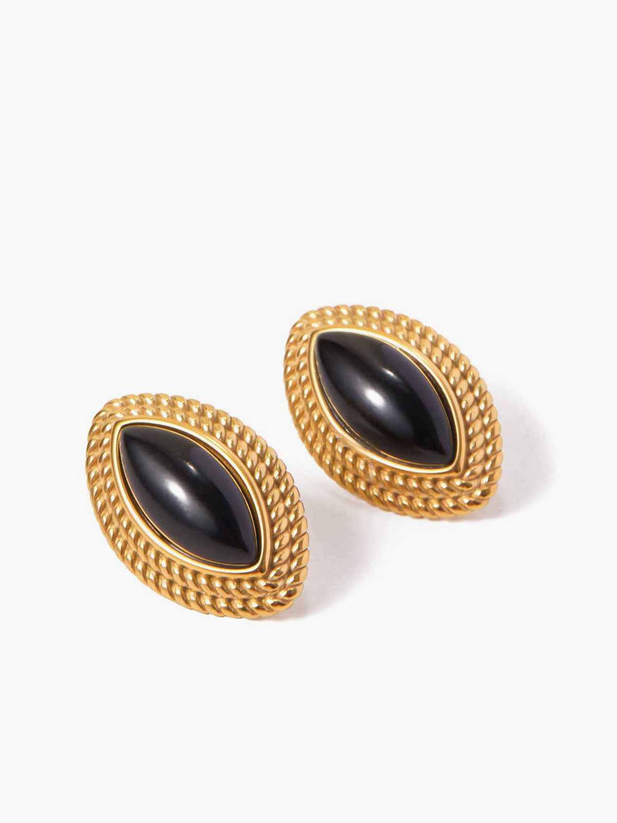 Gold disk and black onyx earrings – elegant jewelry for every occasion