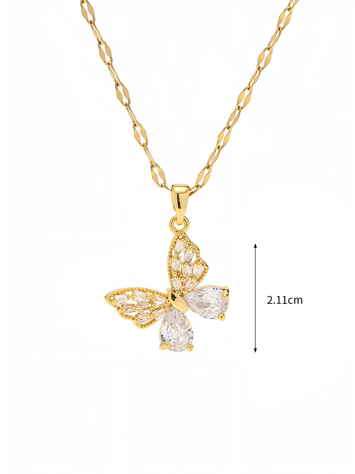 Golden Radiant Butterfly Necklace