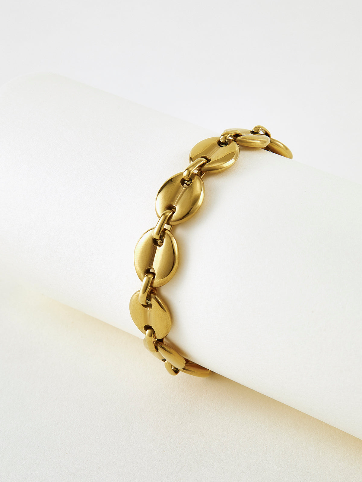Elegant Gold Coffee Bean Bracelet