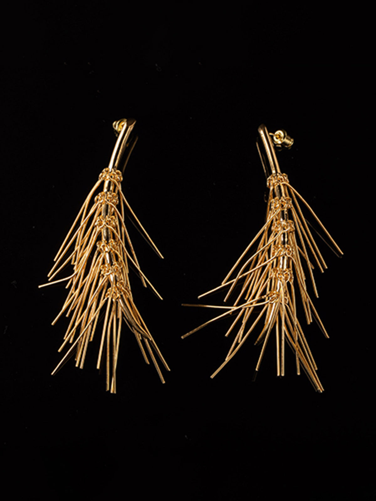 Elegant Gold Paintbrush Earrings