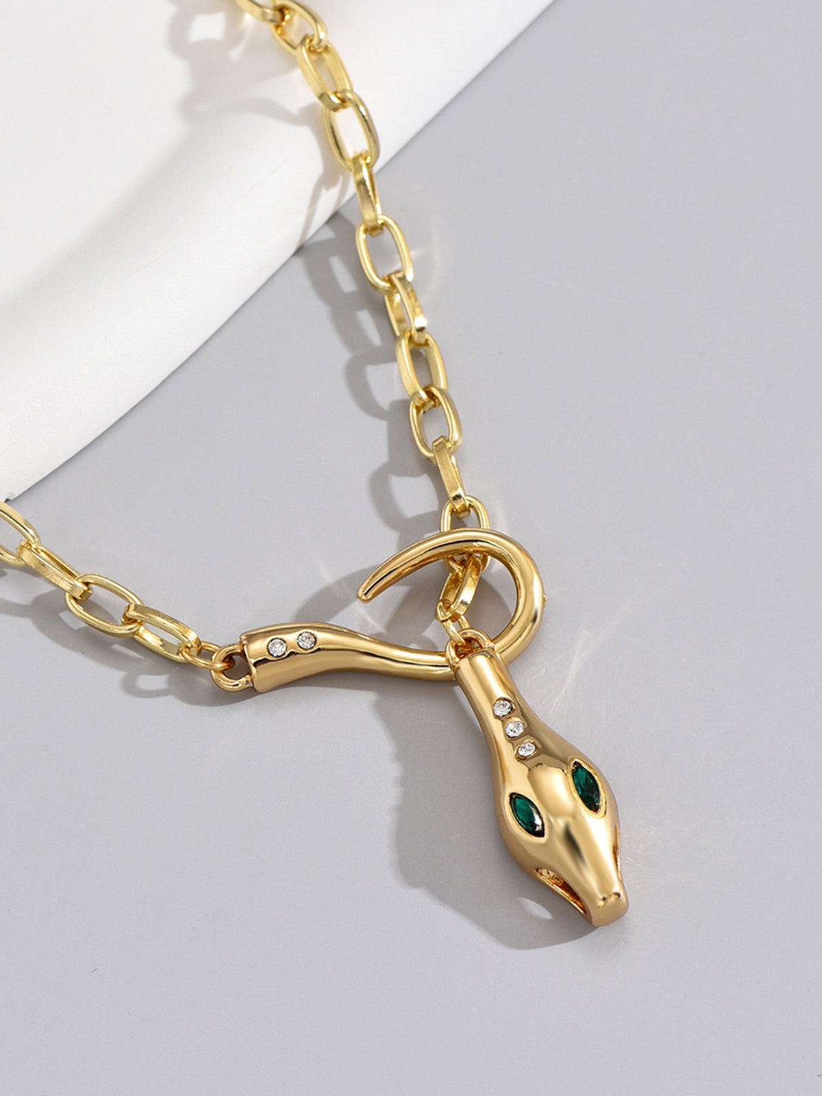 Rhinestone Slang Hoop Earring Necklace