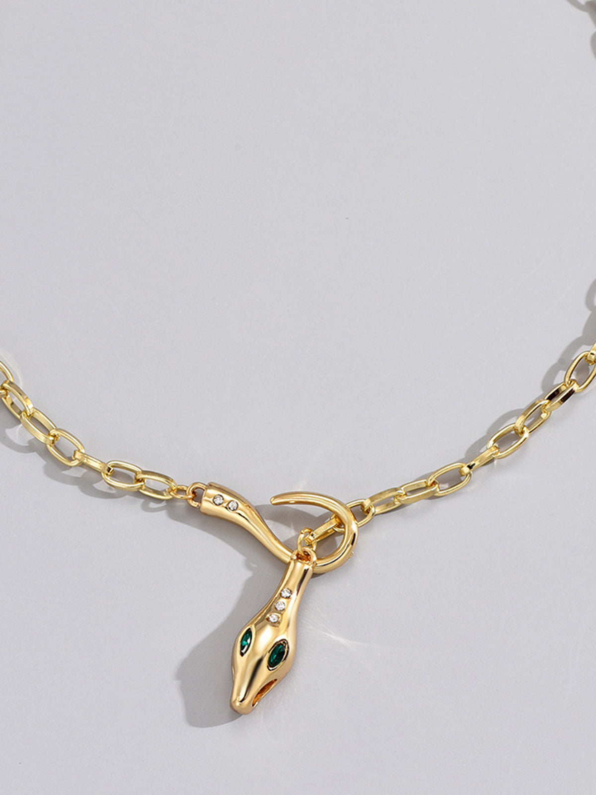 Rhinestone Slang Hoop Earring Necklace