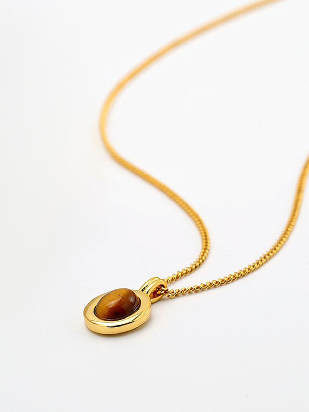 Tiger Eye Stone Choker in Simple Elegant Style