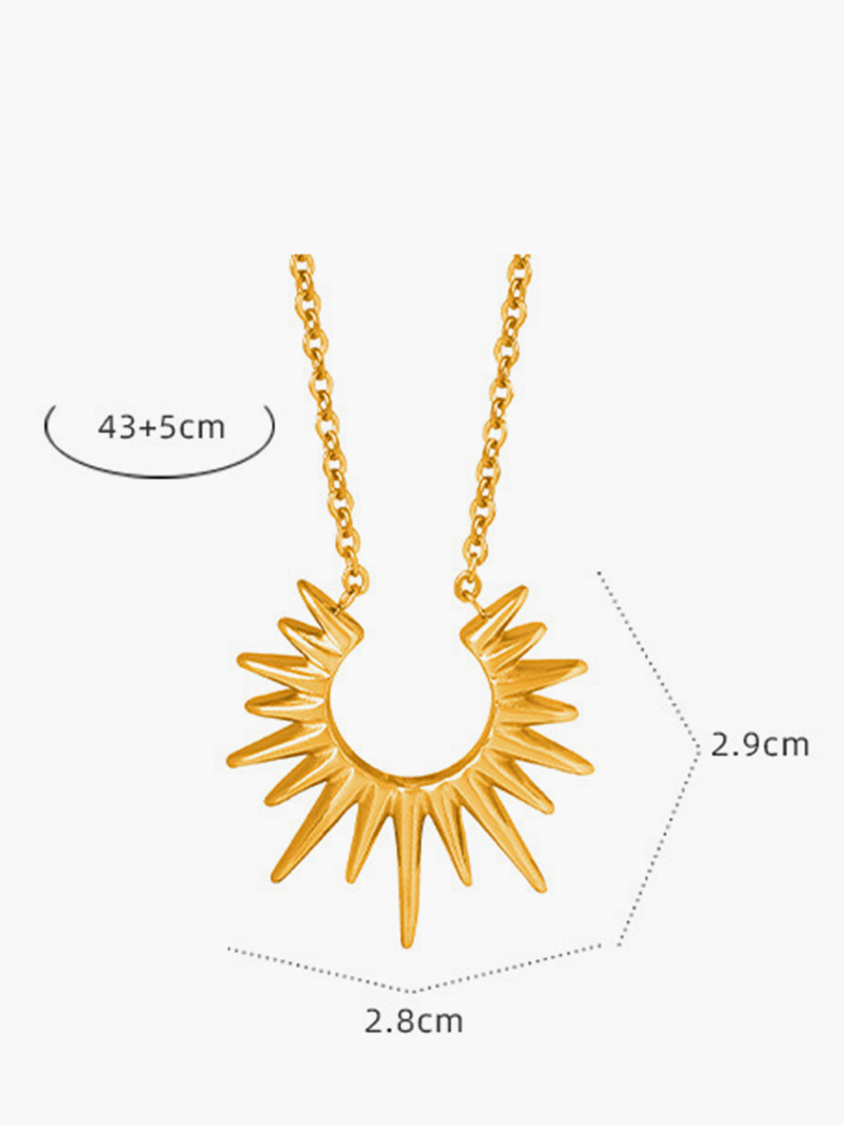 Golden Sun Glowing Necklace Pendant