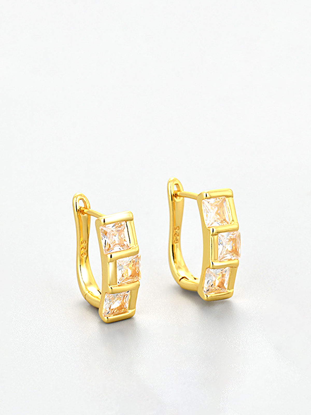 Chic Square Zircon Hoop Earrings for an Impressive Look