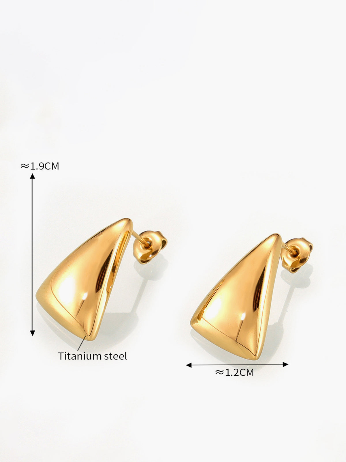 Glamorous triangle design earrings with latch back closure