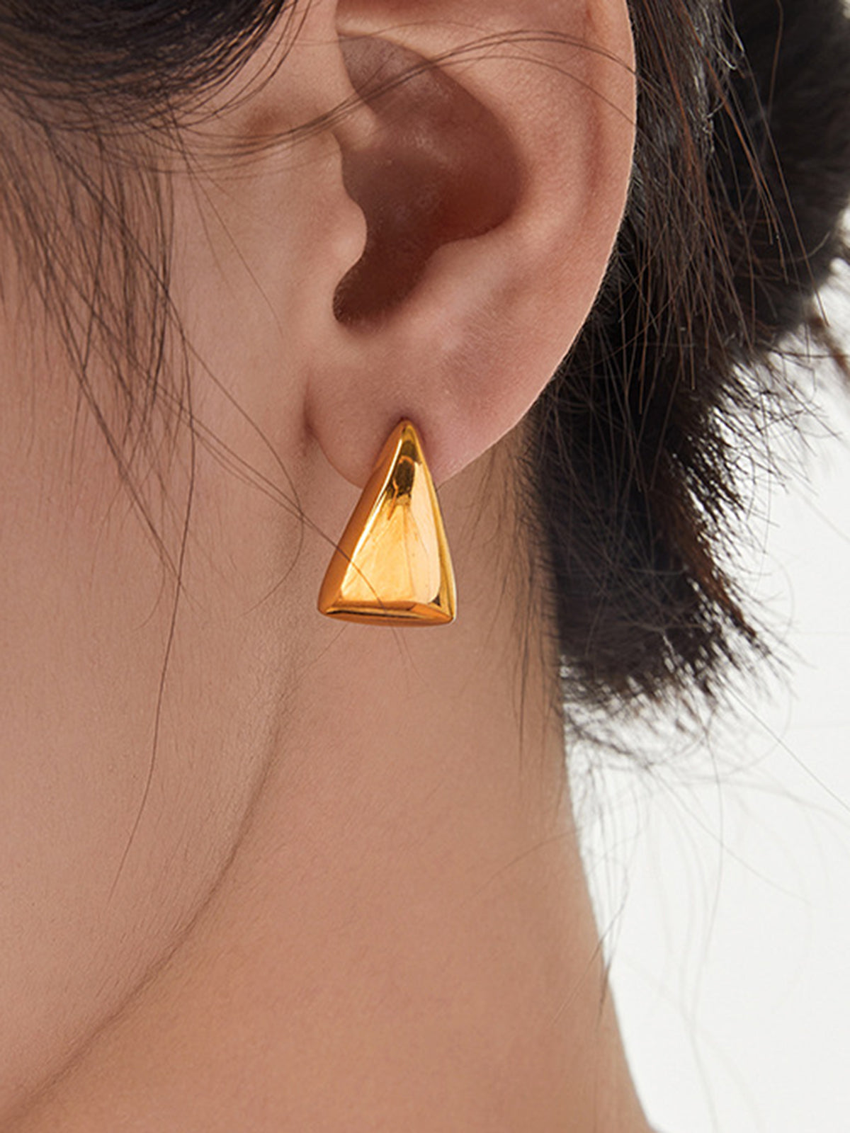 Glamorous triangle design earrings with latch back closure