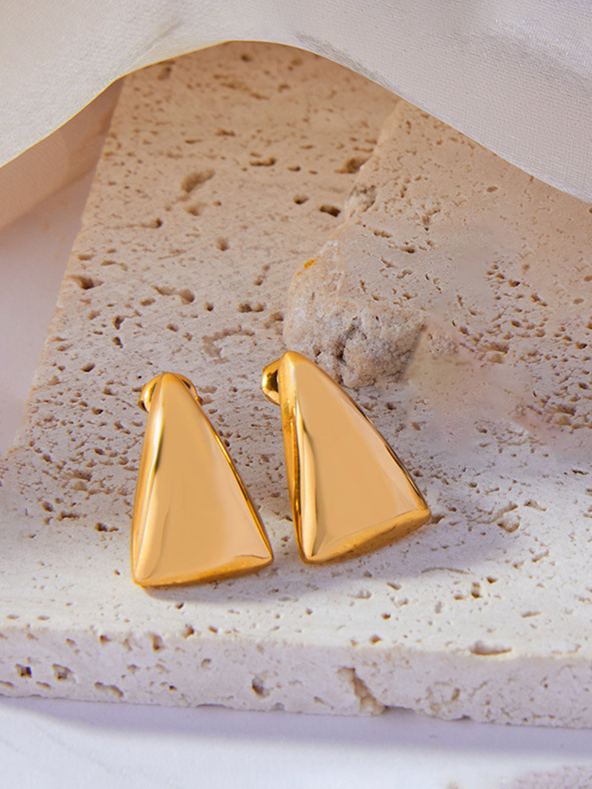 Glamorous triangle design earrings with latch back closure