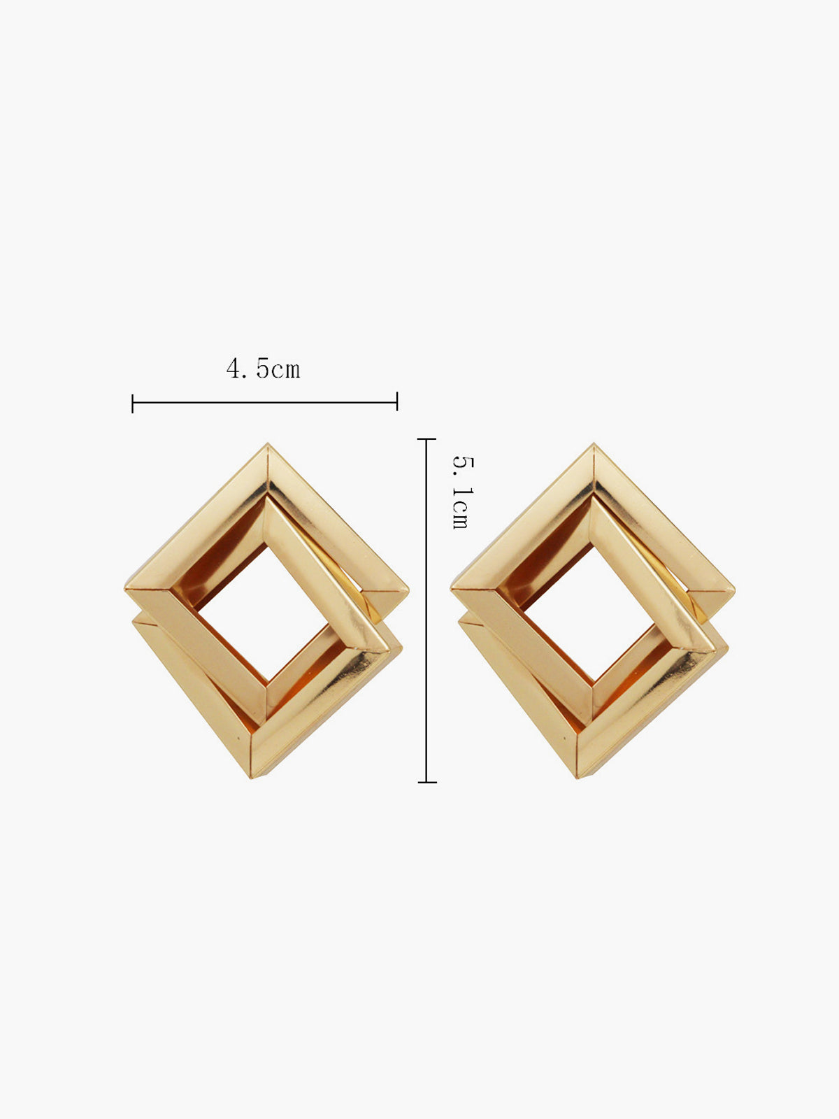 Metal Cross Square-Shaped Earrings