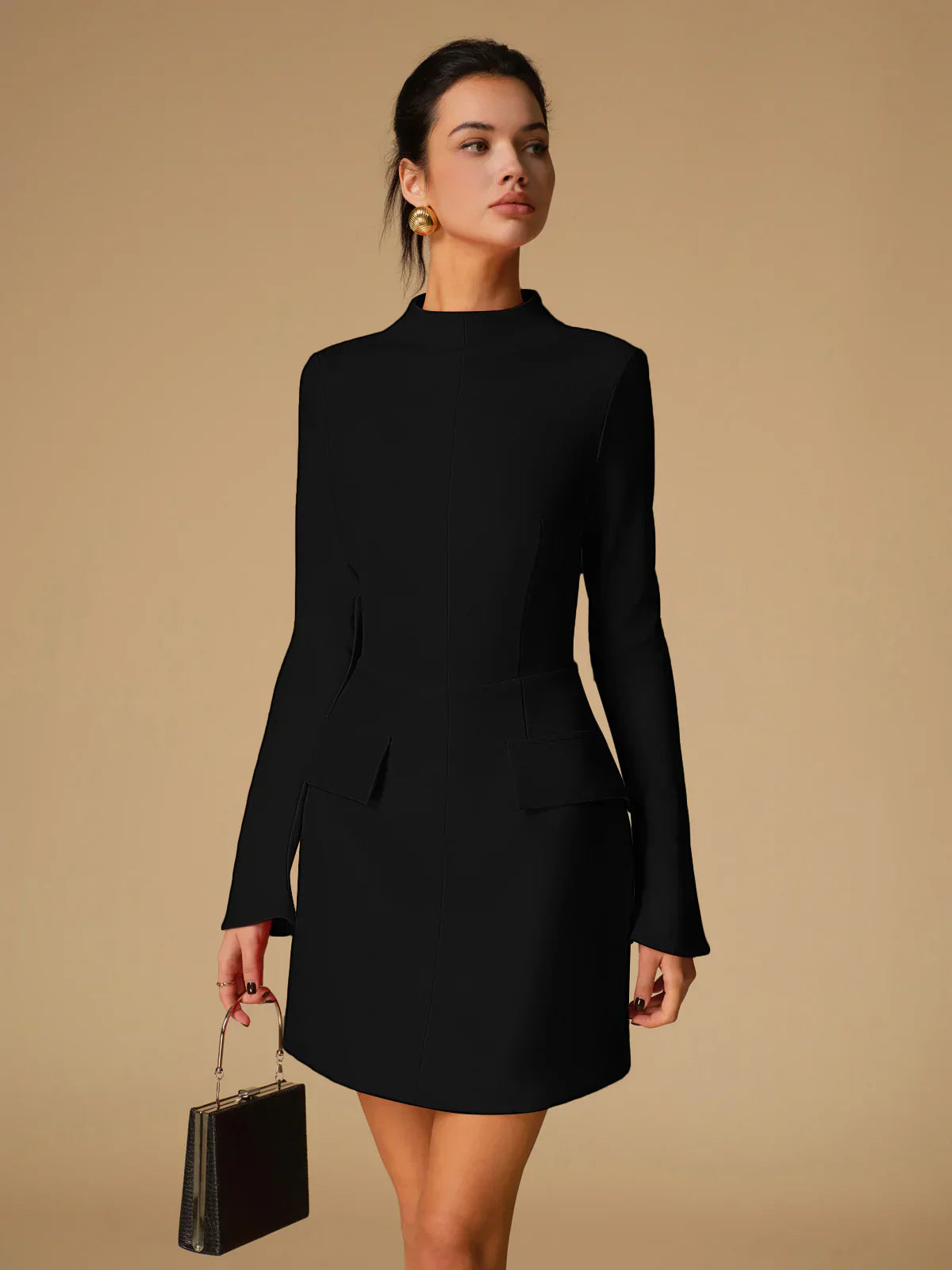 OLIVIA – Mock Neck Dress