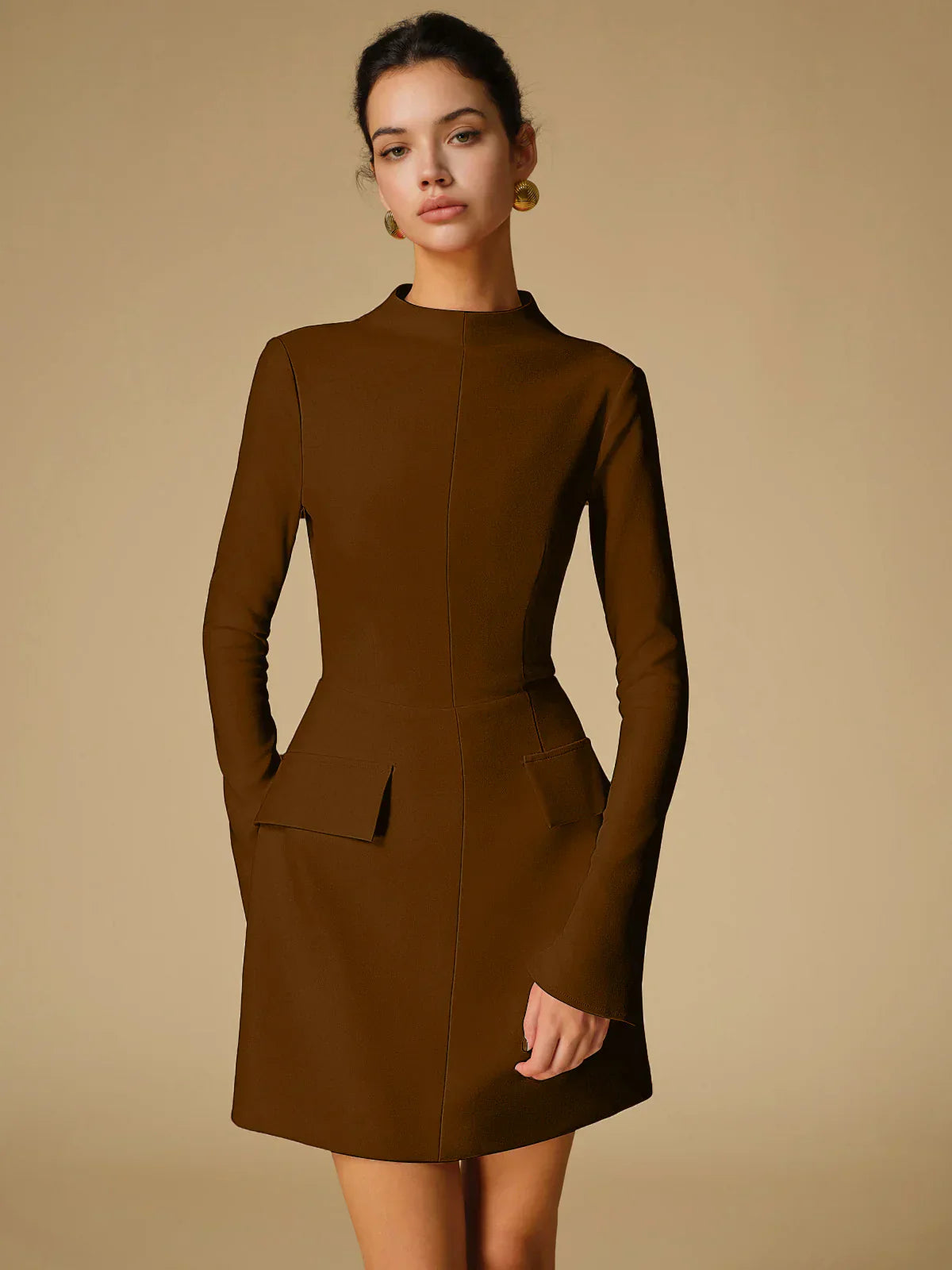 OLIVIA – Mock Neck Dress