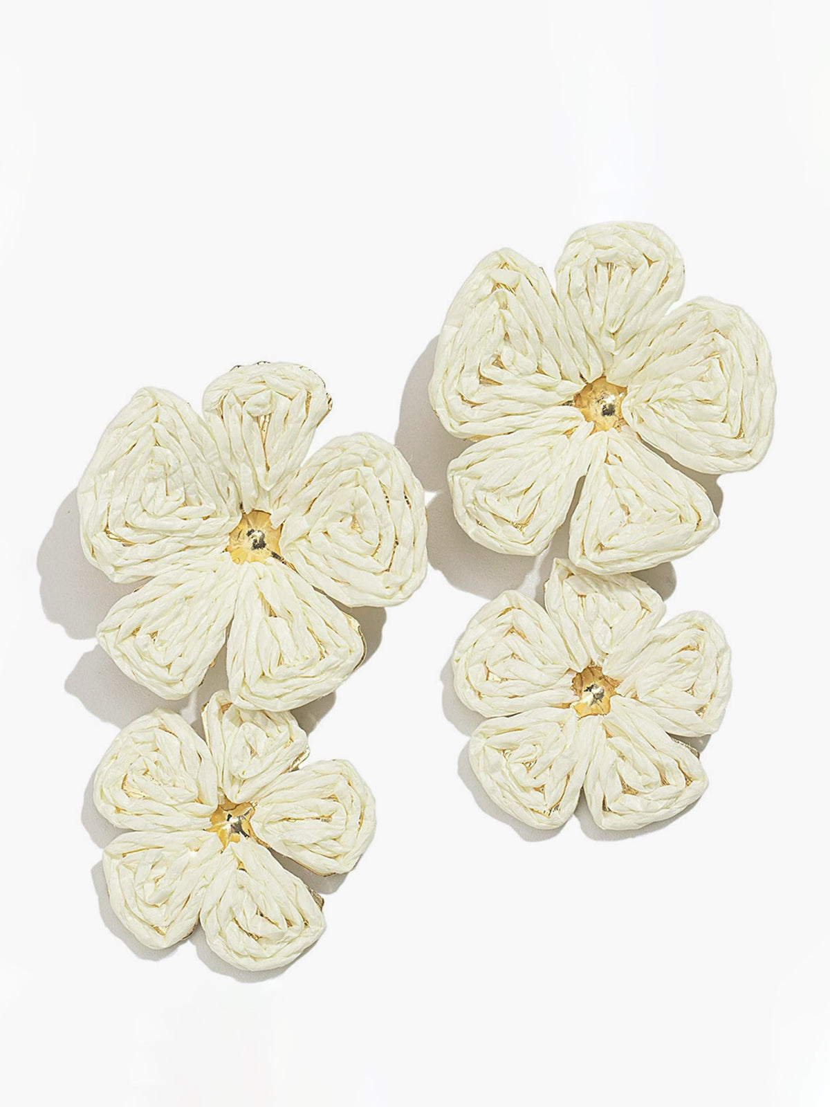 Elegant Gold-Plated Lace Flower Earrings