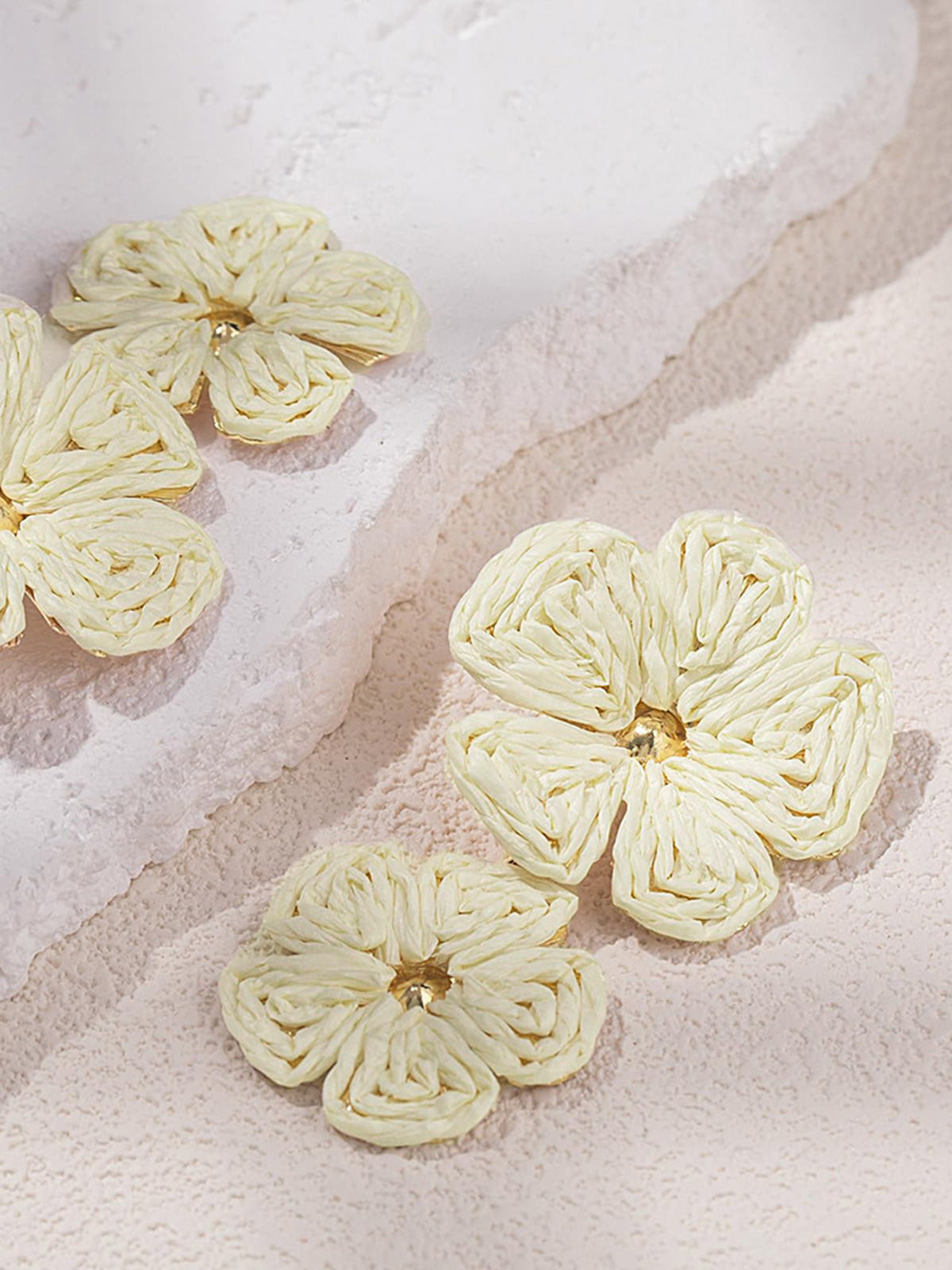 Elegant Gold-Plated Lace Flower Earrings