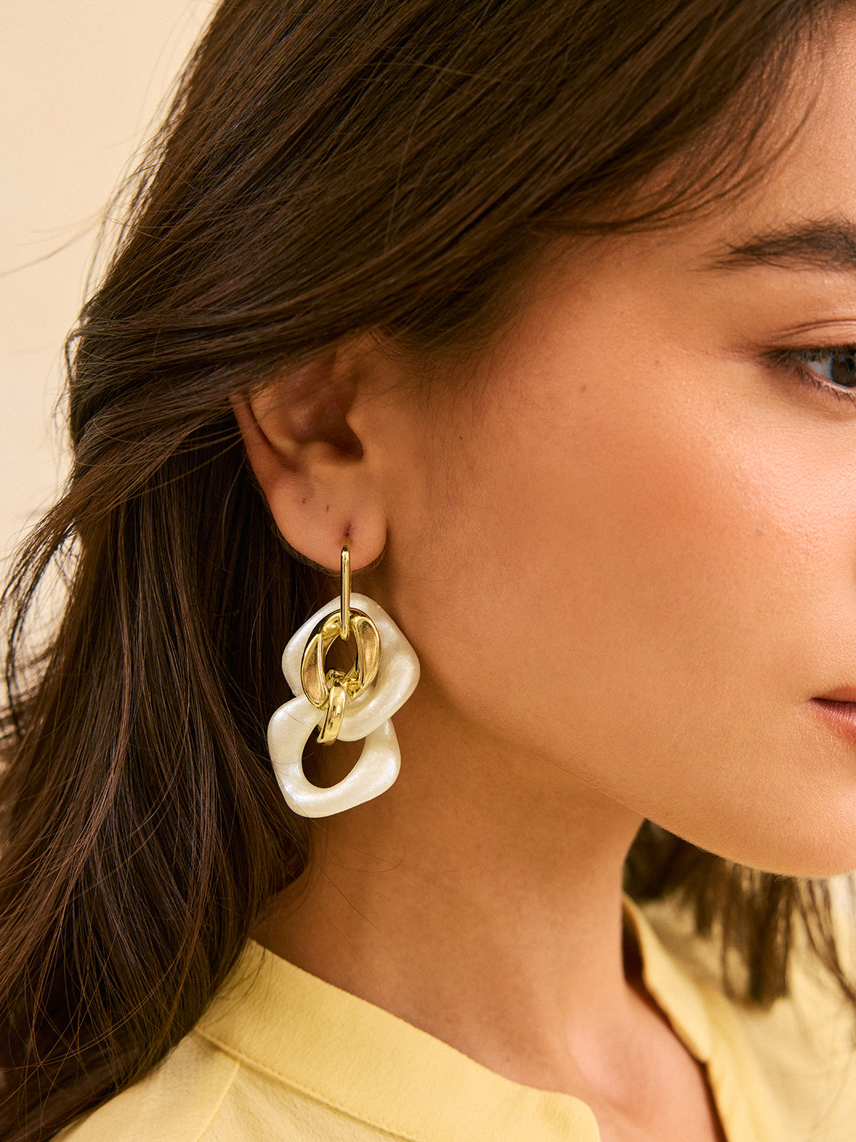 Earrings with large, elegant hoops