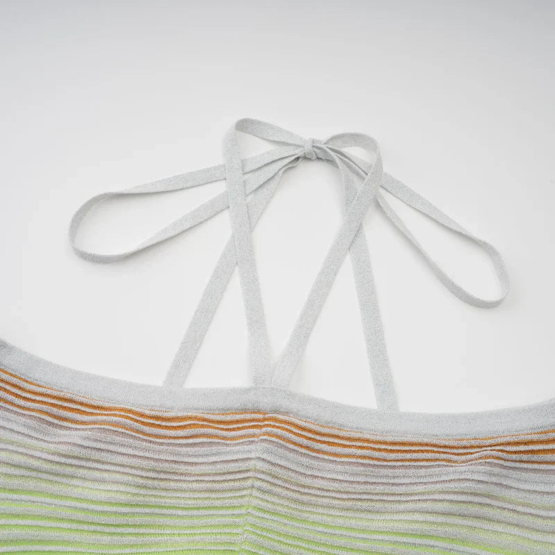Liana Metallic Stripe Dress