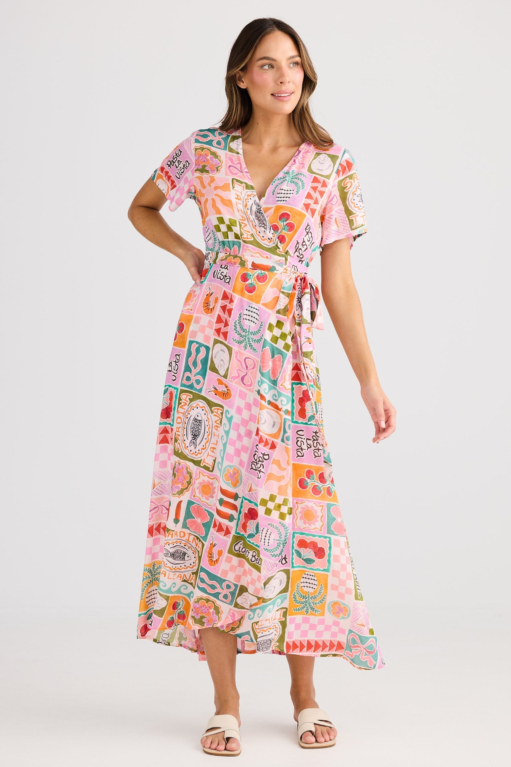 Tropics Wrap Dress - Sardinia Summer
