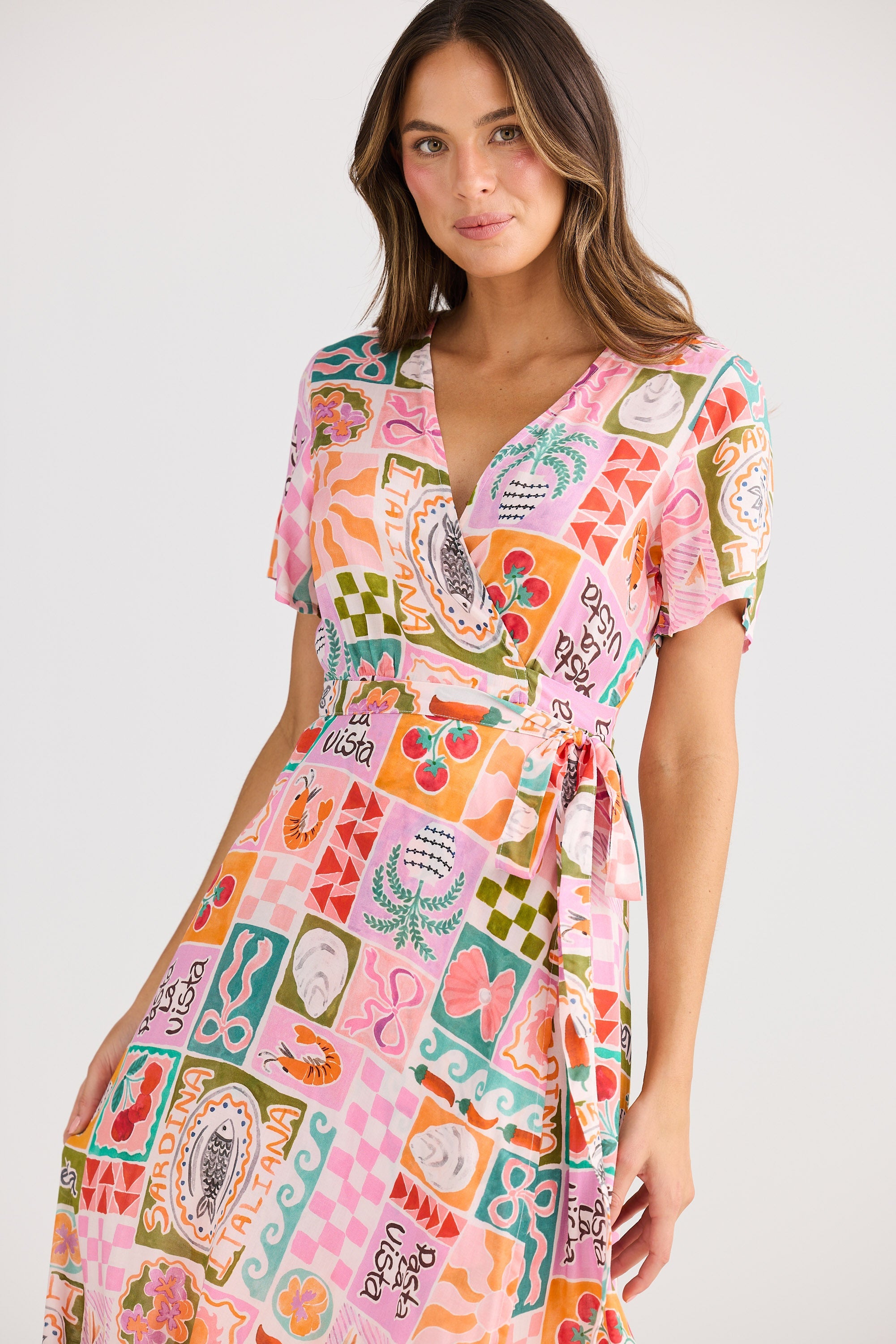 Tropics Wrap Dress - Sardinia Summer