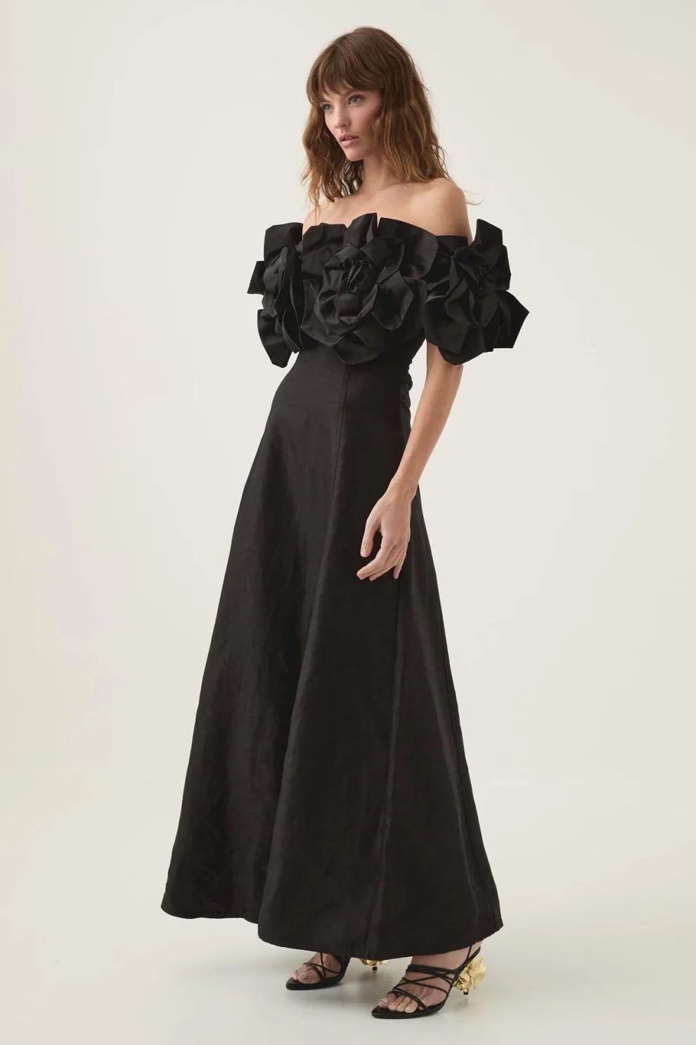 Clara Floral Appliqué Midi Dress