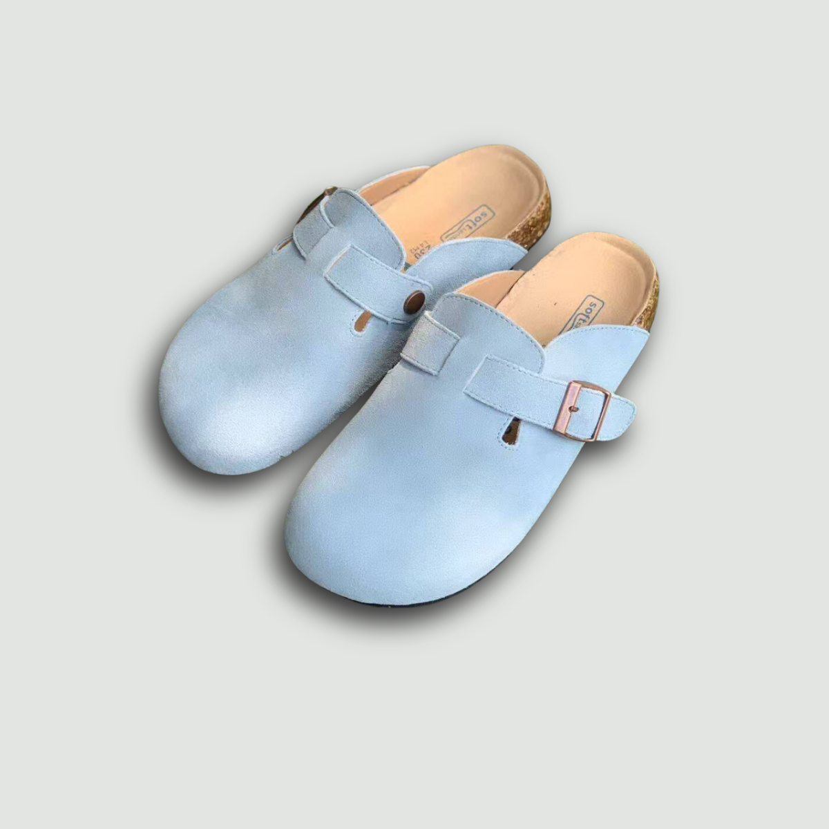 Evergreen Closed Round Toe Suede Clogs