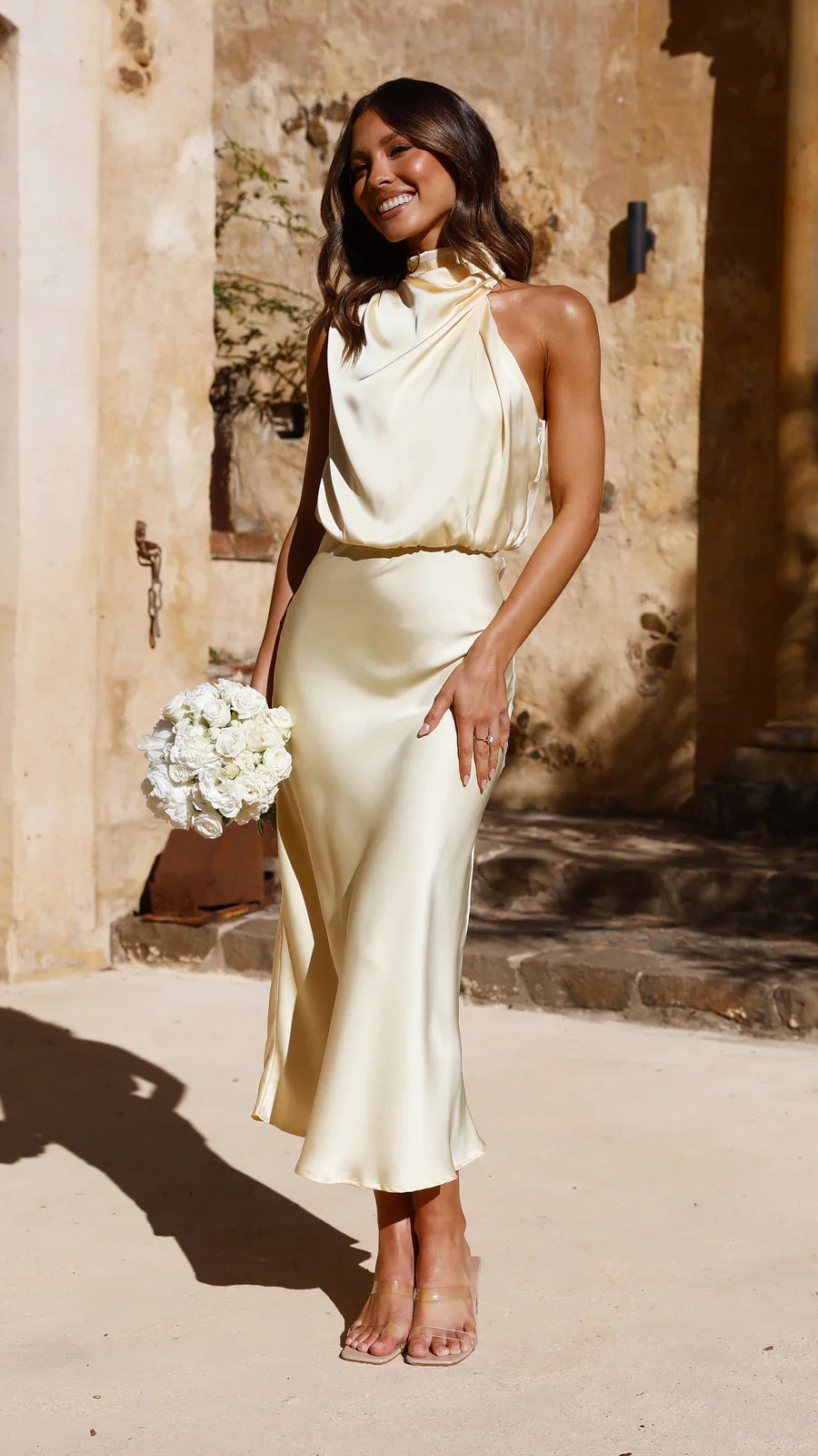 Amara Satin Couture Maxi Dress
