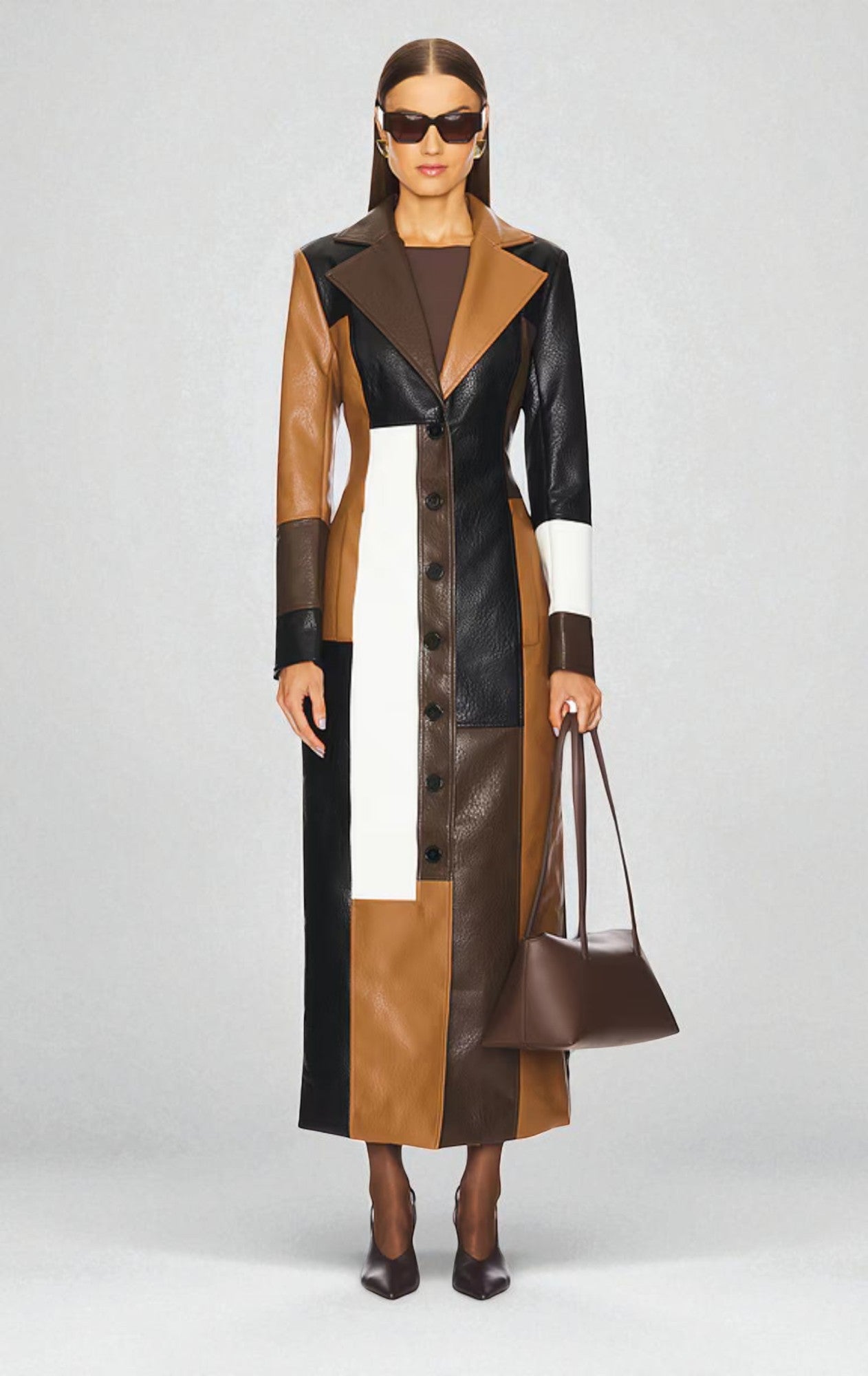 Maybaelline | Mosaic Leather Coat