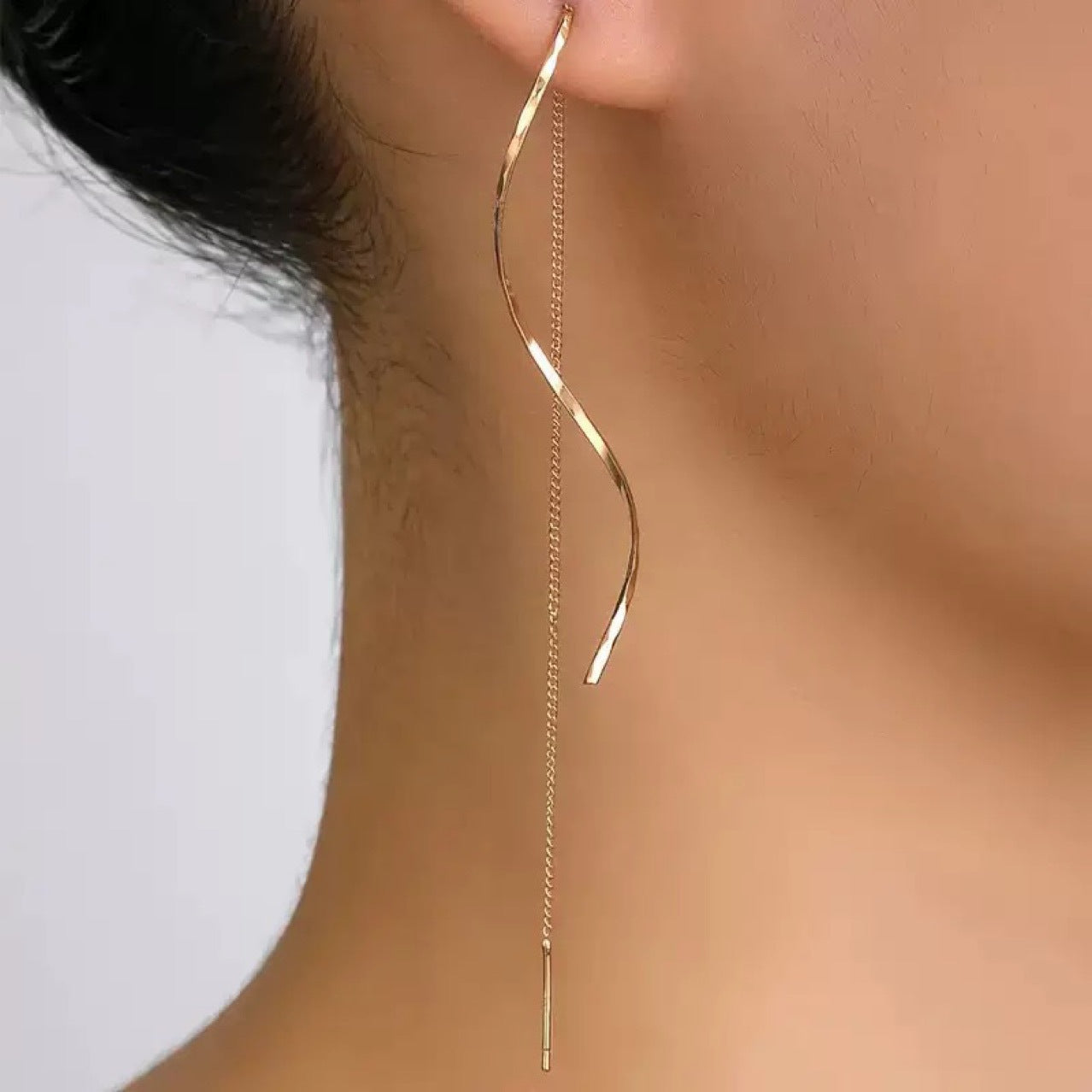 Hanging Wire Earrings in Gold, Silver & Rose Gold for Subtle Elegance