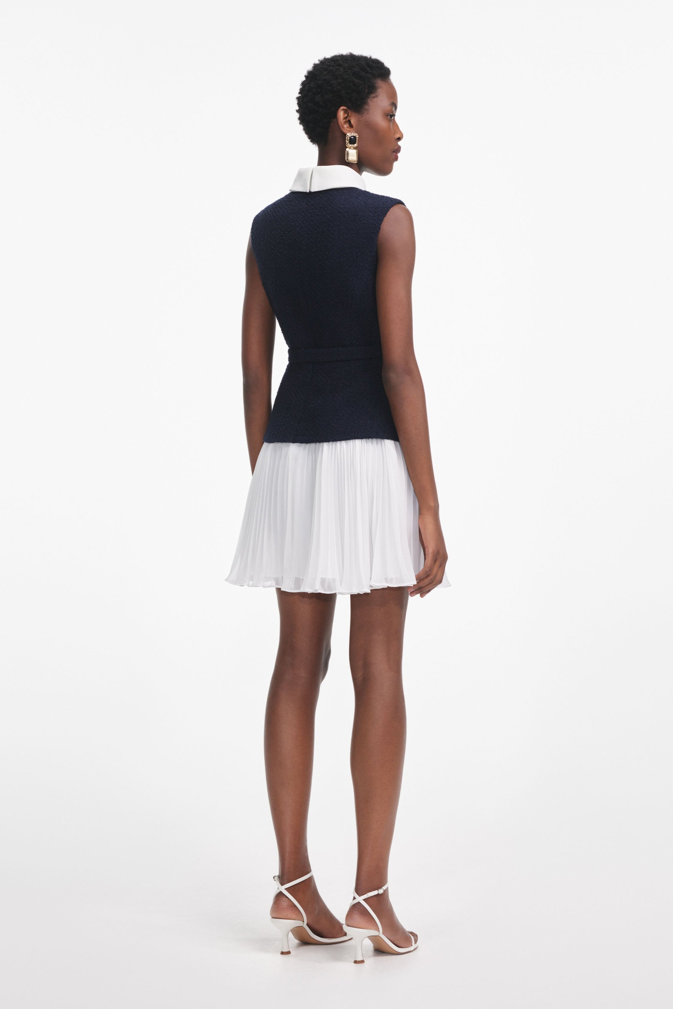 Navila Knit and Chiffon Mini Dress