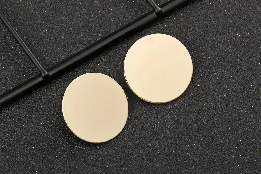 Flat Disc Hoop Earrings with Mirror Finish