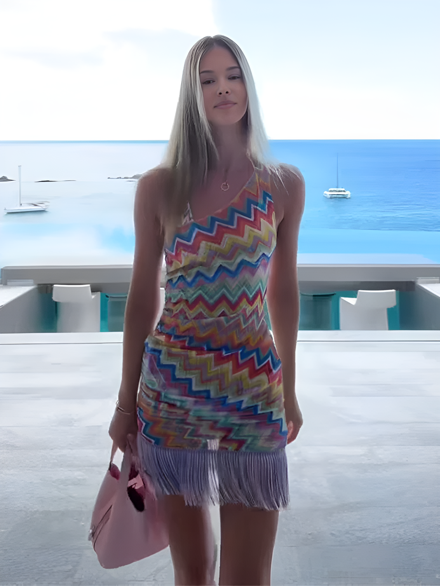 Soleil Fringe Halter Dress