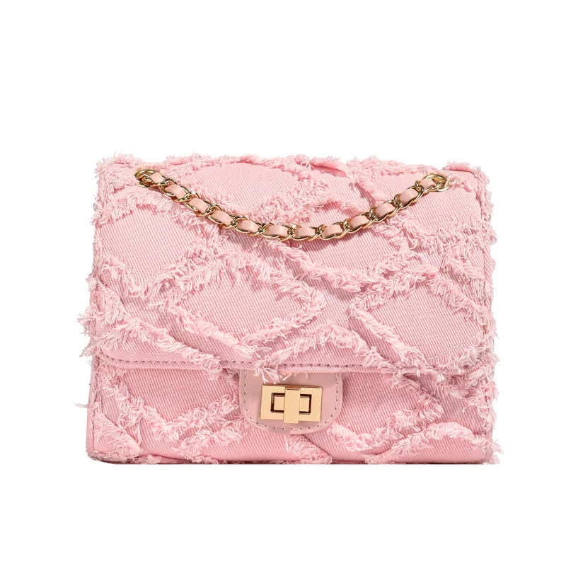 Eleni Quilted Denim Bag