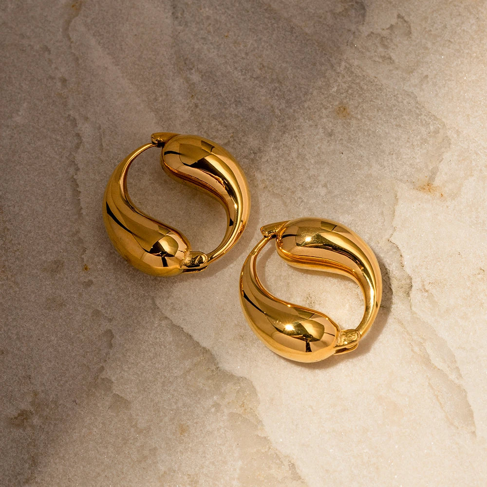 Golden Golf Hoops Earrings