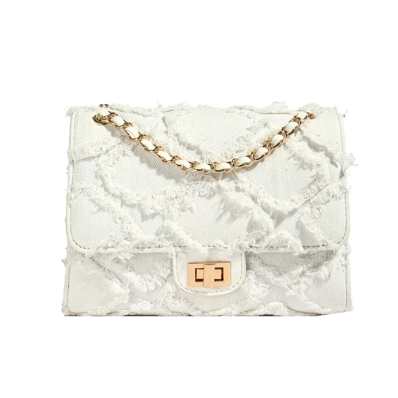 Eleni Quilted Denim Bag