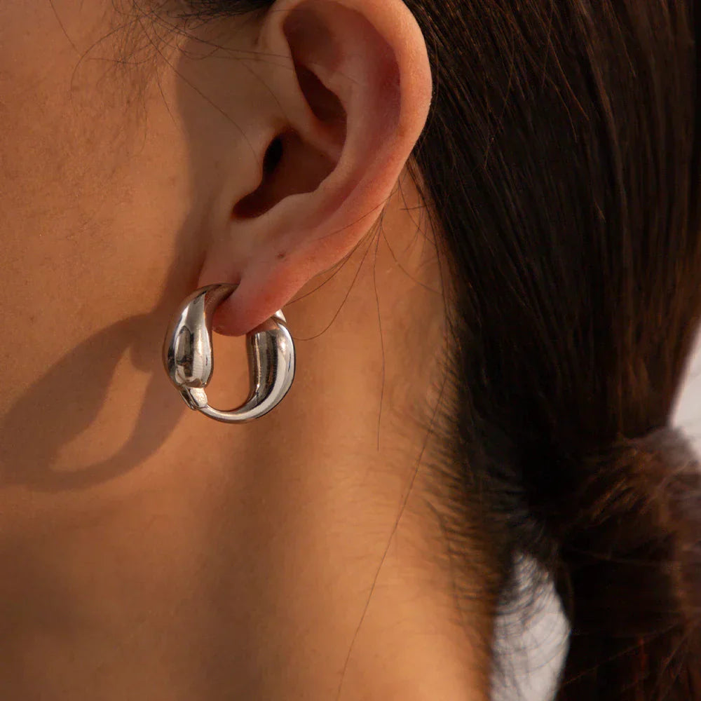 Golden Golf Hoops Earrings