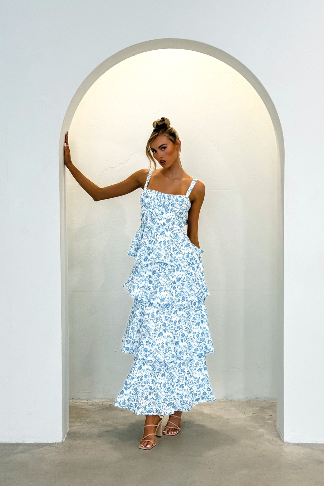 Naples Flower Midi Dress