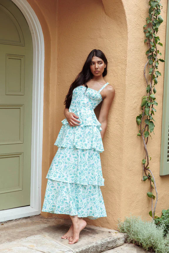 Naples Flower Midi Dress